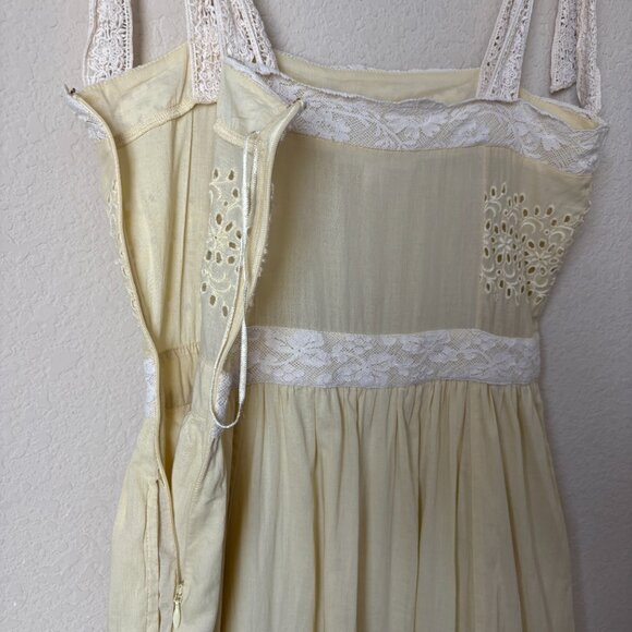 Love Shack Fancy Ayala Lace Eyelet Trim Cottagecore Midi Spring Summer Dress - Picture 13 of 16